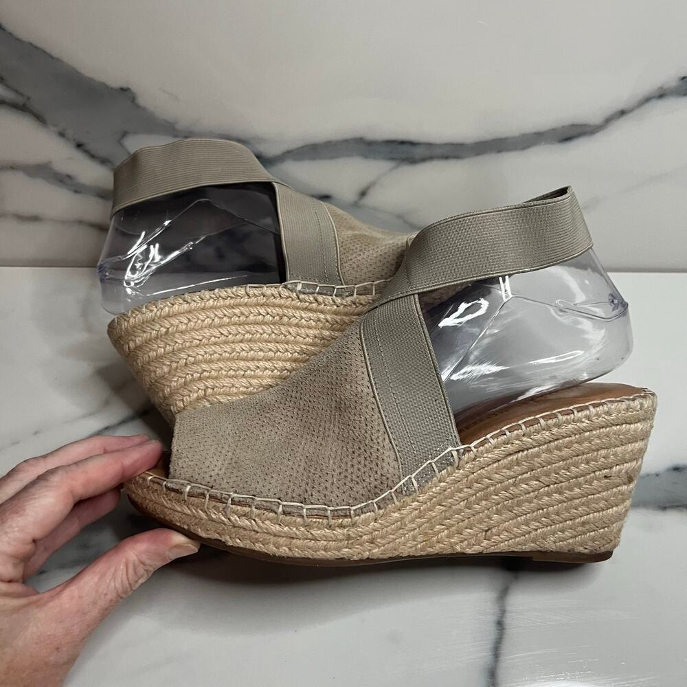 Gentle Souls Women's Neutral Suede Espadrille Wedge Colleen Sandals Sz 8.5 Beach - Picture 6 of 7